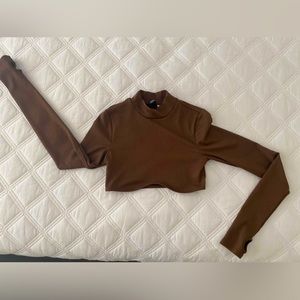 Brown Garage Crop Top